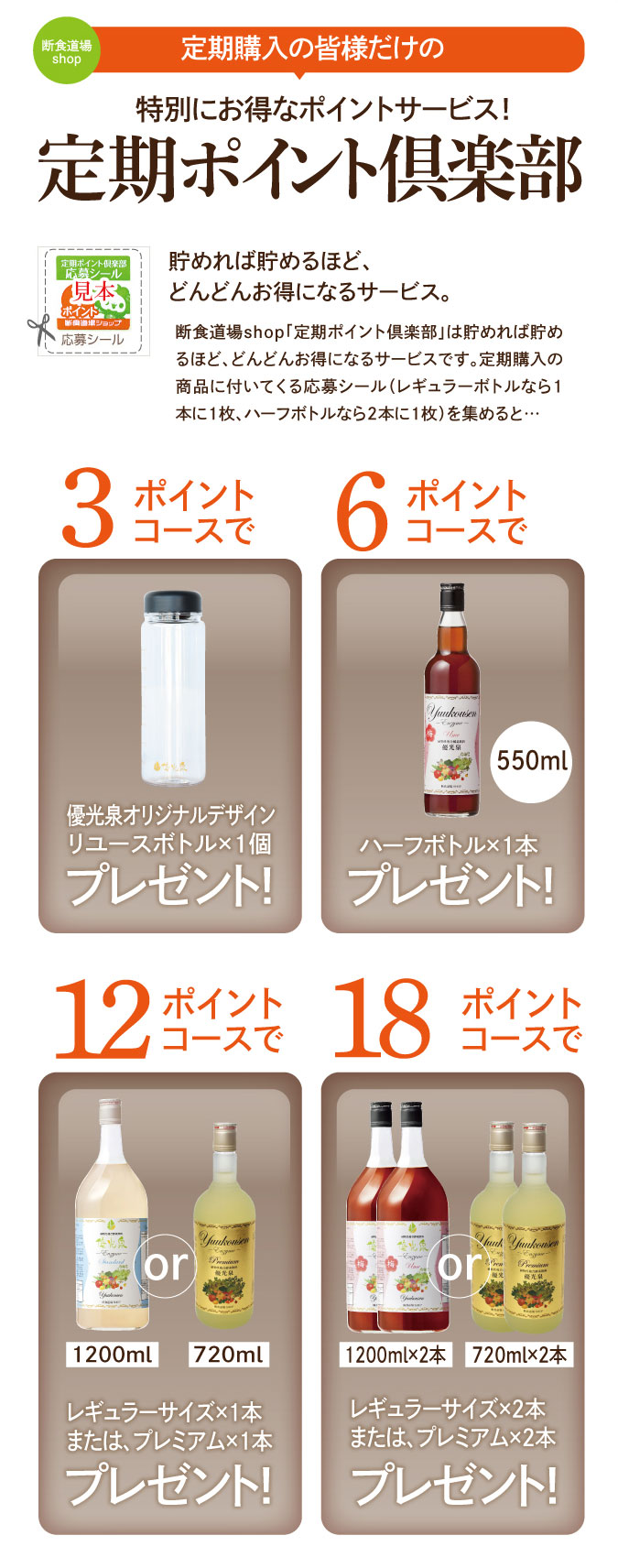 定期購入の皆様だけの特別にお得なポイントサービス!定期ポイント倶楽部