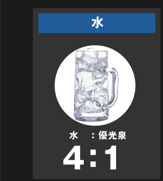 水 : 優光泉 = 4:1